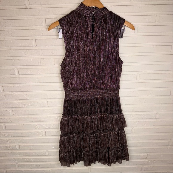 MSK Metallic Smocked Tiered-Skirt Dress, Women’s Size Medium - Picture 6 of 11